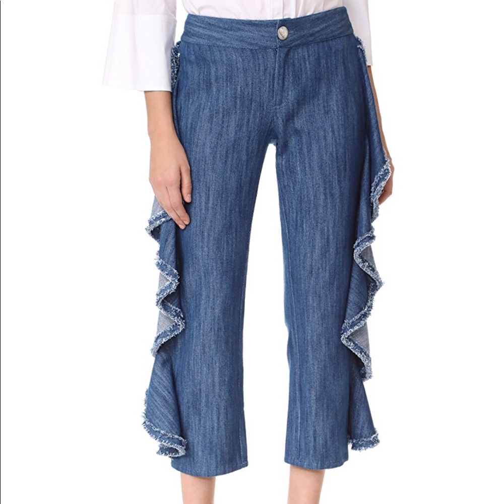 Alexis denim ruffle pants
